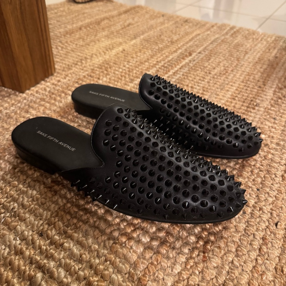 Saks Fifth Avenue Black Loafers Slip-Ons